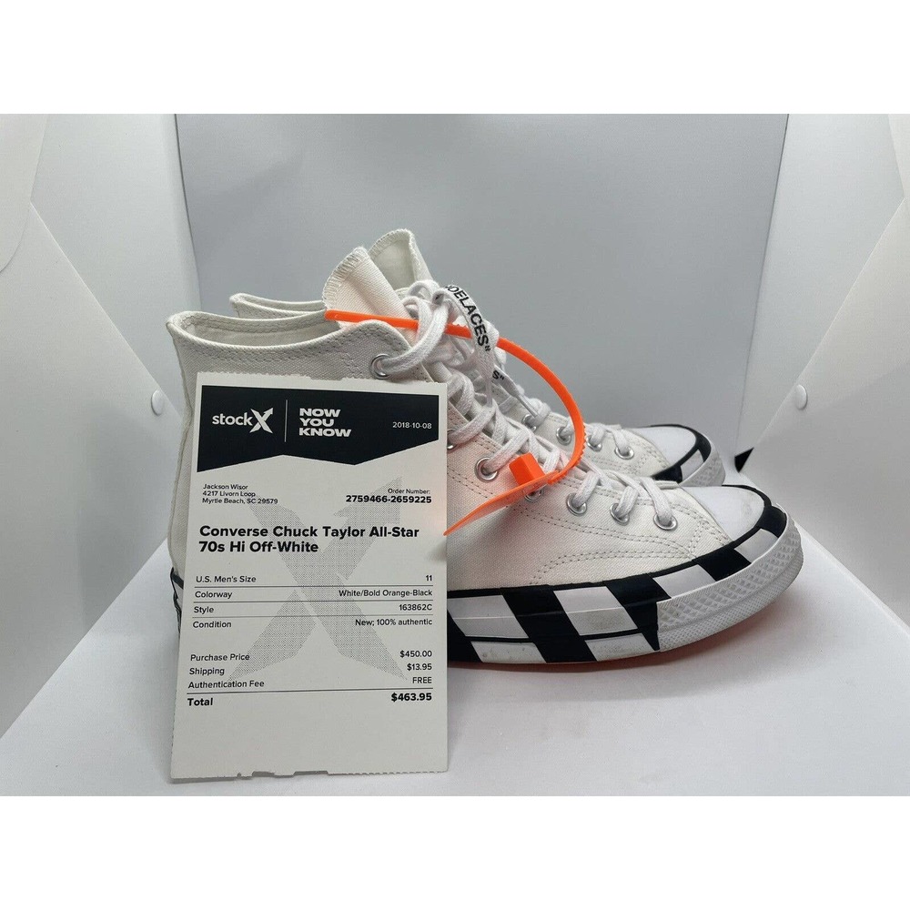 Size 11 - Converse Chuck Taylor All Star High Off White 2019 Barely Worn